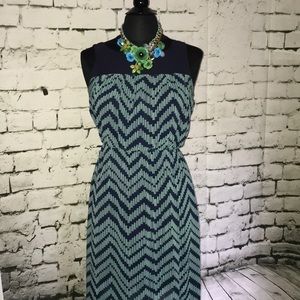 Navy+Teal Chevron Maxi